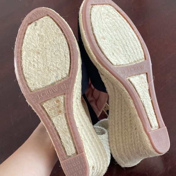 J. Crew Factory Black and Tan Espadrille Heels - Picture 5 of 5